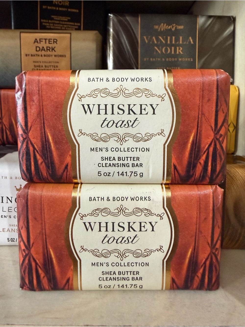 2 Bath & Body Works Whiskey Toast Shea Butter Cleansing Bar - Brown & Cream